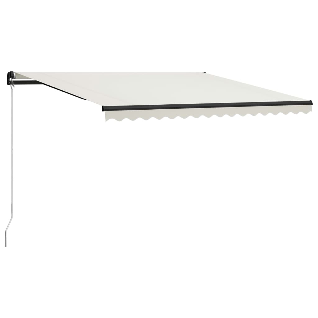 Tenda da Sole Retrattile Manuale con LED 400x300 cm Crema 3055228