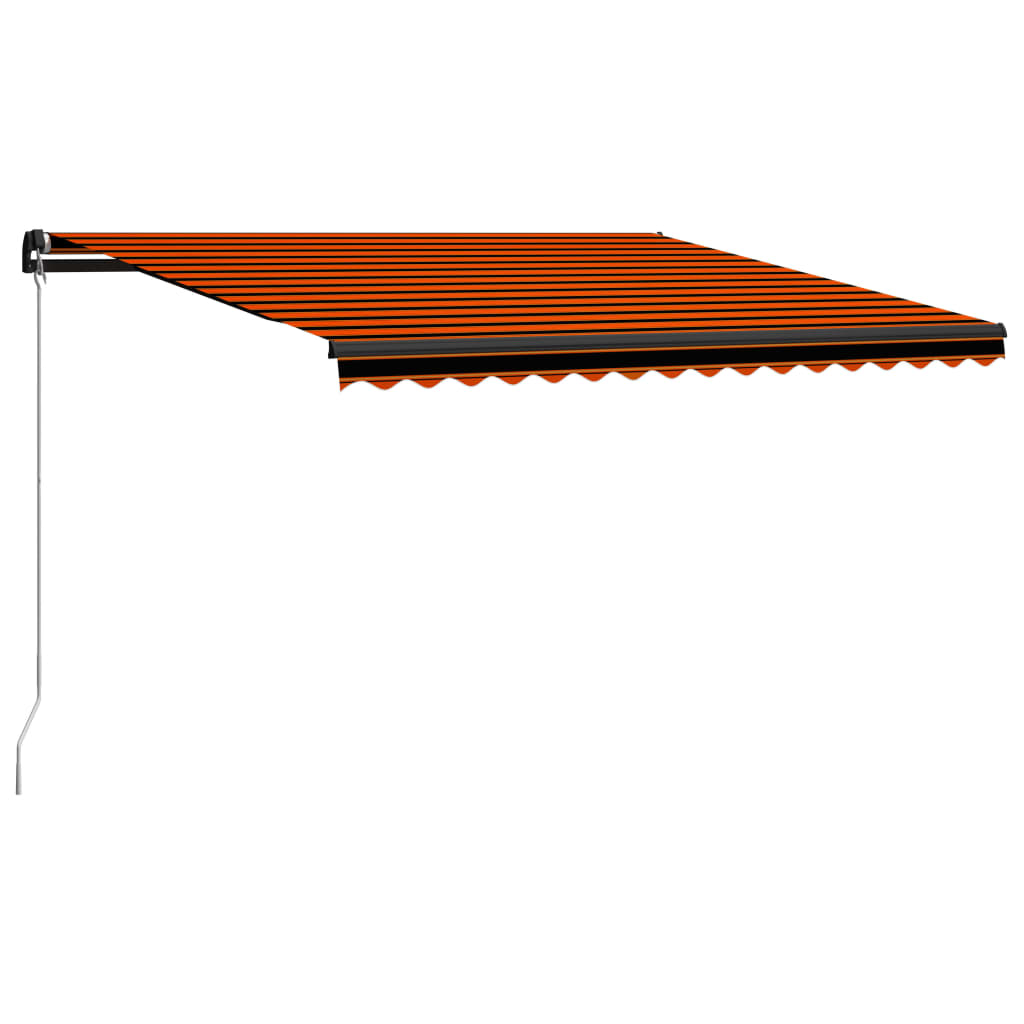 Tenda da Sole Retrattile Manuale LED 400x300 cm Arancio Marrone cod mxl 43624