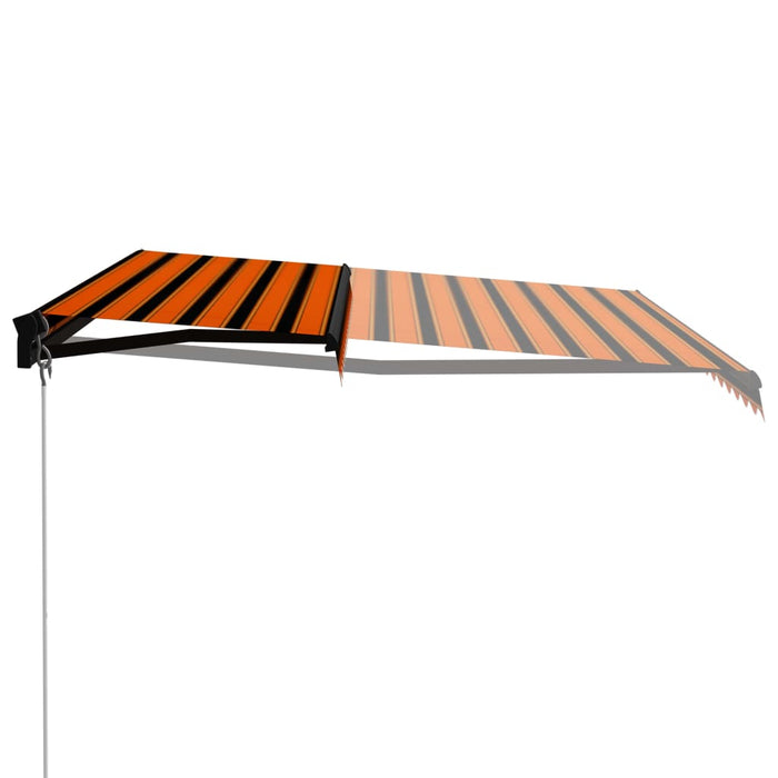 Tenda da Sole Retrattile Manuale LED 400x300 cm Arancio Marrone cod mxl 43624