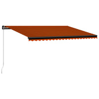 Tenda Sole Retrattile Manuale LED 500x300 cm Arancione Marrone 3055233