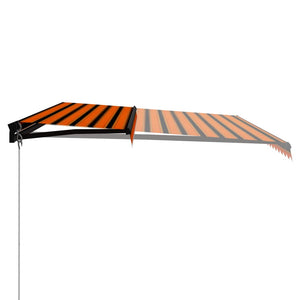 Tenda Sole Retrattile Manuale LED 500x300 cm Arancione Marrone 3055233