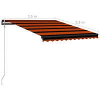 Tenda da Sole Retrattile Automatica 350x250cm Arancio e Marrone