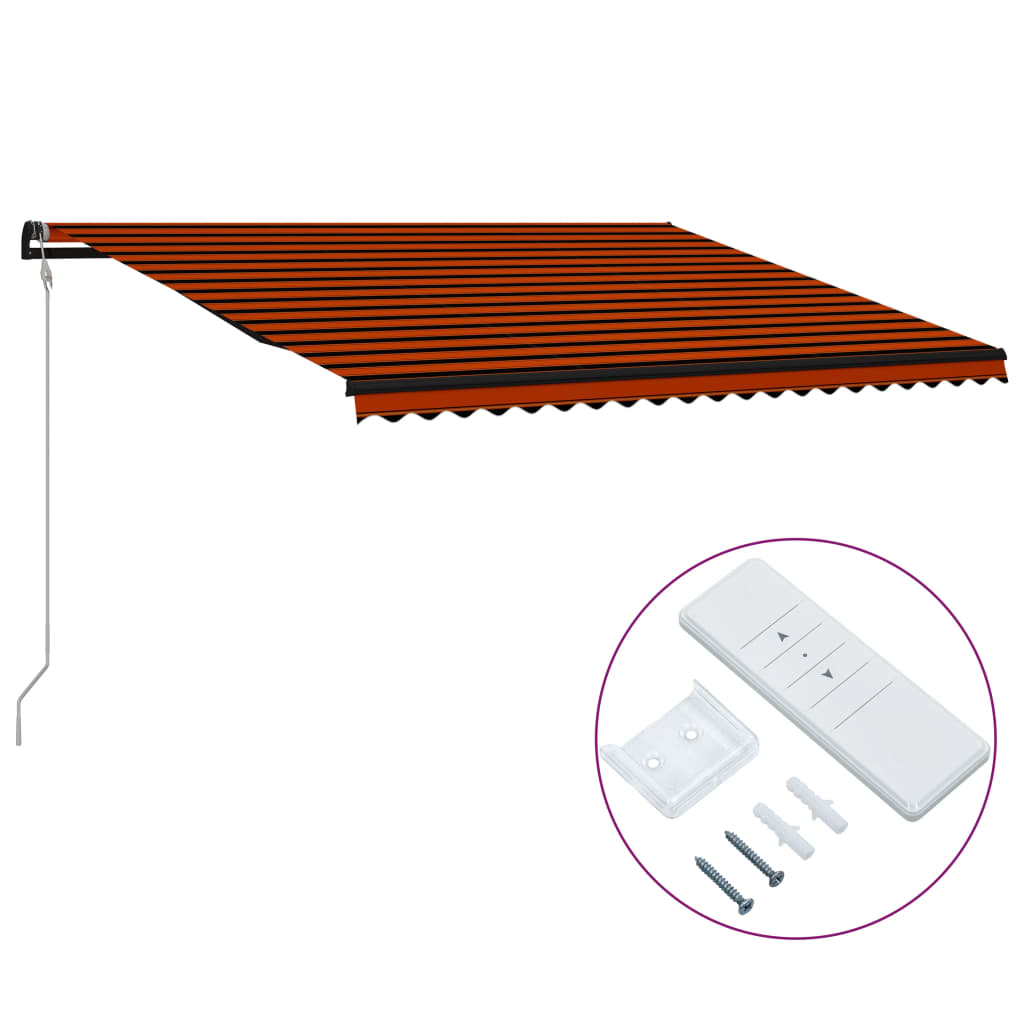 Tenda da Sole Retrattile Automatica 500x300cm Arancio e Marrone 3055269