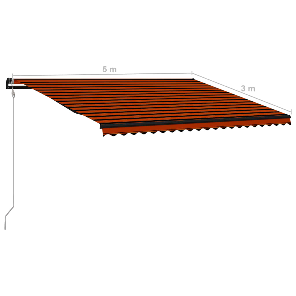 Tenda da Sole Retrattile Automatica 500x300cm Arancio e Marrone 3055269