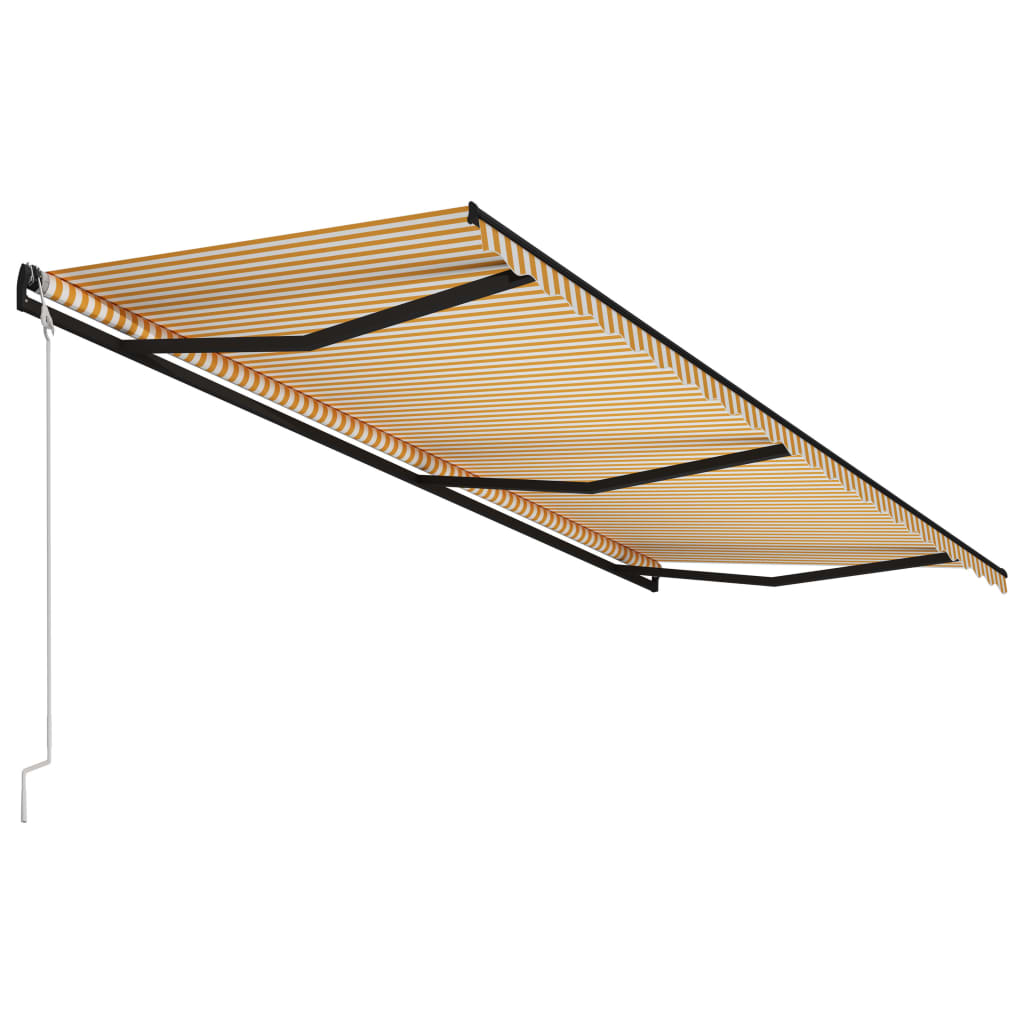 Tenda da Sole Retrattile Automatica 600x300 cm Gialla e Bianca 3055272