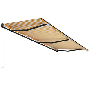 Tenda da Sole Retrattile Automatica 600x300 cm Gialla e Bianca 3055272