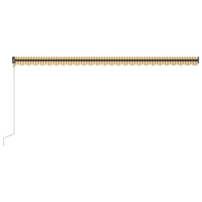 Tenda da Sole Retrattile Automatica 600x300 cm Gialla e Bianca 3055272