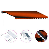 Tendada Sole Retrattile Sensore LED 400x300cm Arancio Marronecod mxl 120346