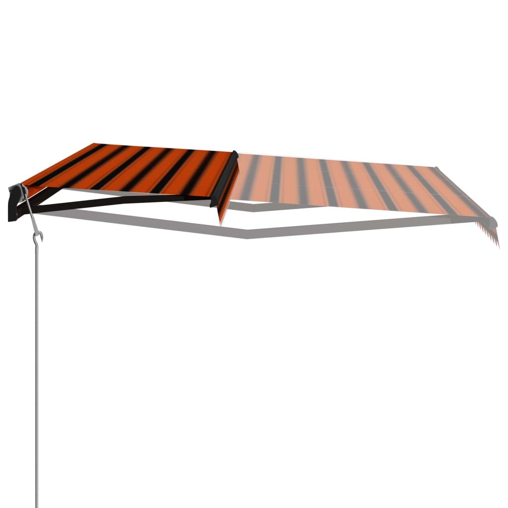 Tenda da Sole Retrattile Sensore LED 600x300cm Arancio Marrone