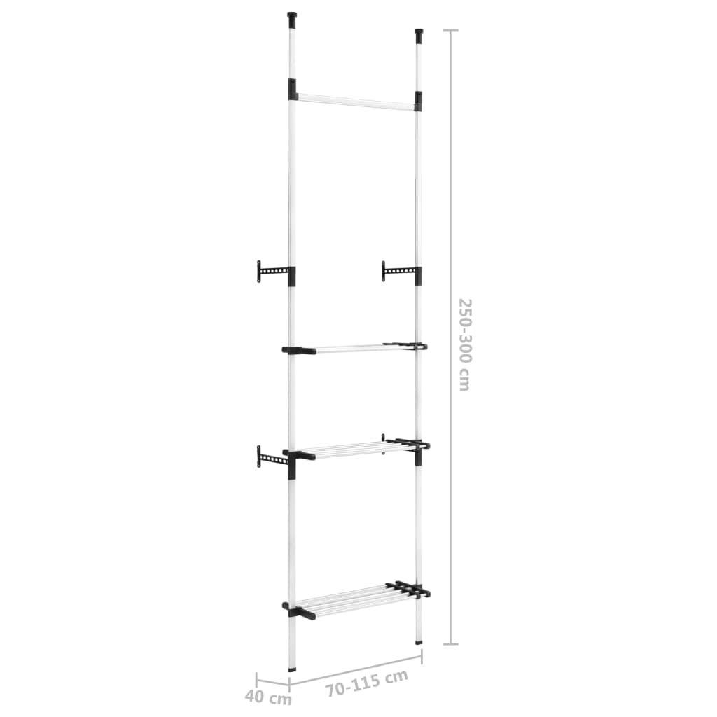 Sistema per Guardaroba Telescopico Aste Mensole in Alluminio cod mxl 78143