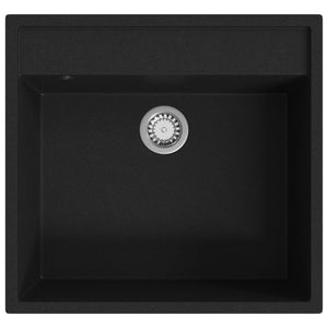 Lavello da Cucina con Foro Troppopieno Nero in Granitocod mxl 103329