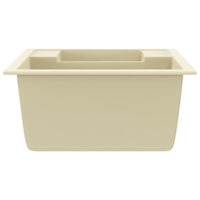 Lavello da Cucina Doppio con Foro Troppopieno Beige in Granito cod mxl 40586