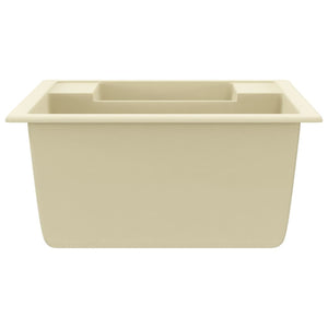 Lavello da Cucina Doppio con Foro Troppopieno Beige in Granito cod mxl 40586