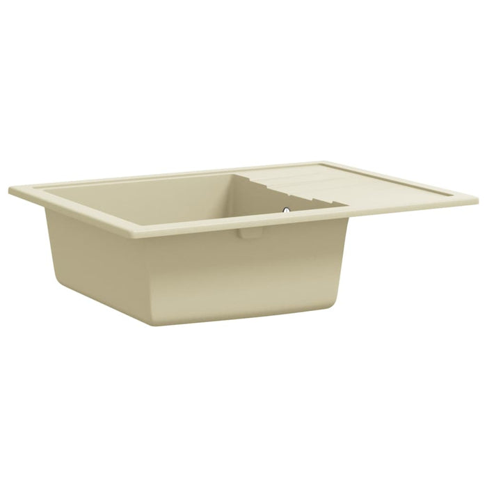 Lavello da Cucina con Foro Troppopieno Ovale Beige in Granito cod mxl 45482