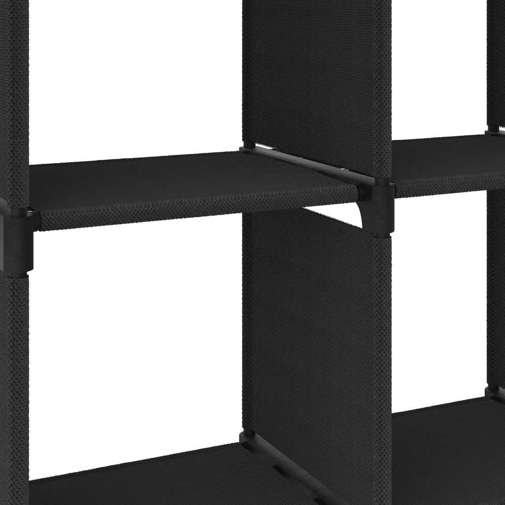 Mensola con 4 Vani a Cubo Nera 69x30x72,5 cm in Tessuto cod mxl 16499