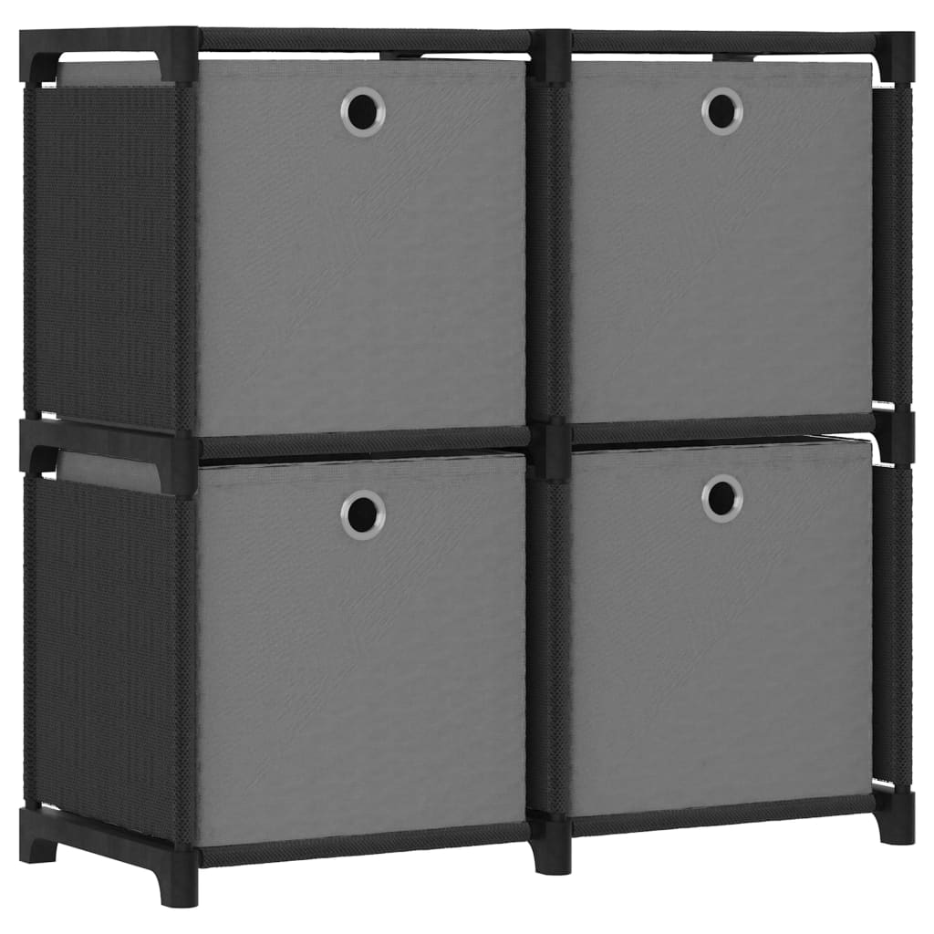 Mobile con 12 Scatole a Cubo Nero 69x30x72,5 cm in Tessutocod mxl 127178