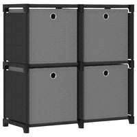 Mobile con 12 Scatole a Cubo Nero 69x30x72,5 cm in Tessutocod mxl 127178