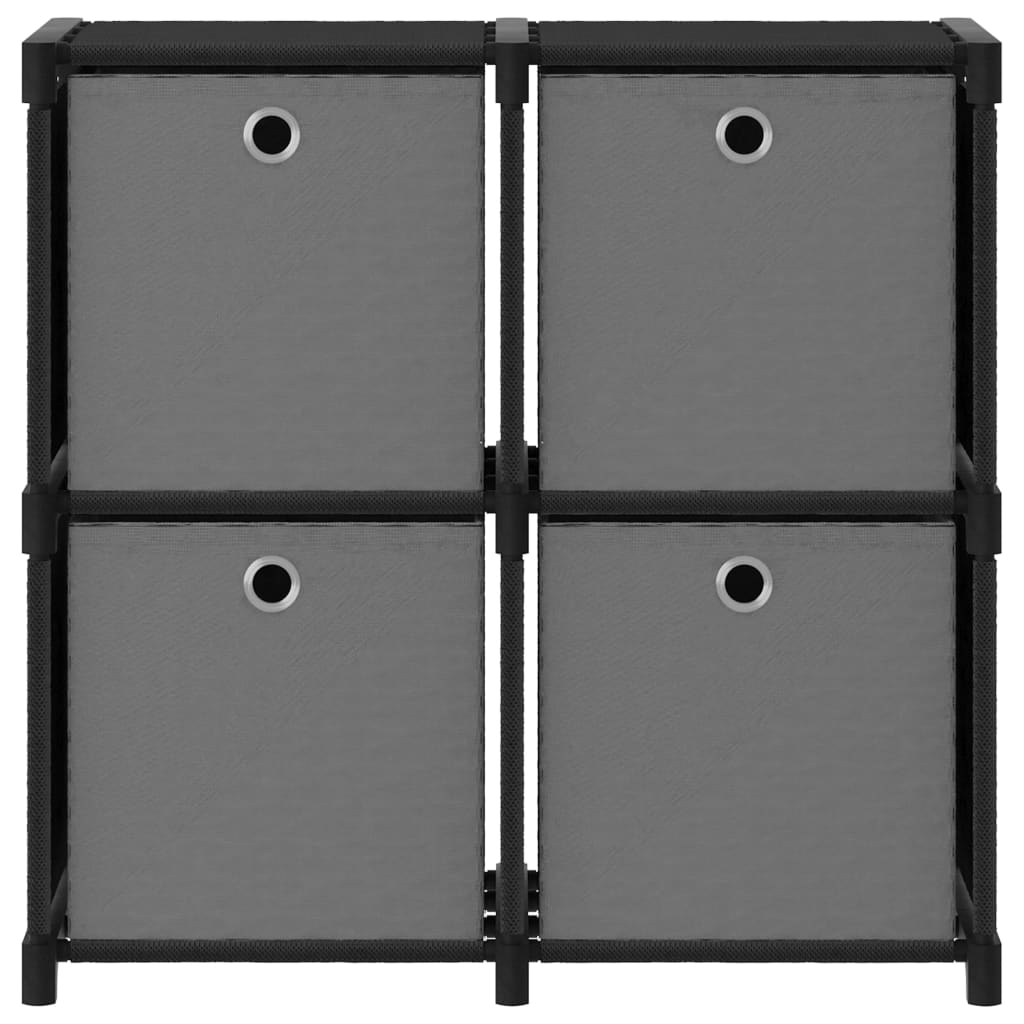 Mobile con 12 Scatole a Cubo Nero 69x30x72,5 cm in Tessutocod mxl 127178