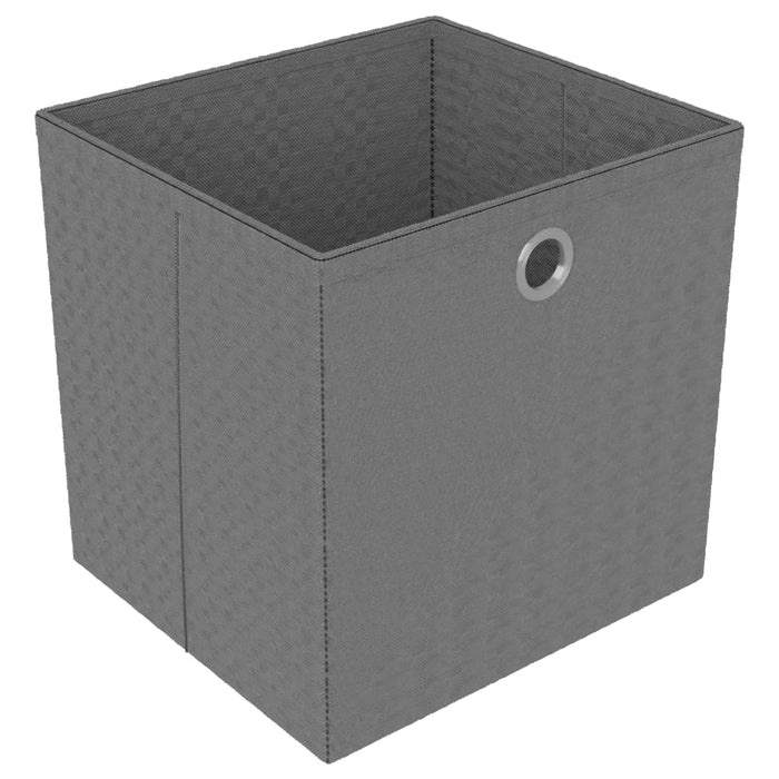 Mensola con 4 Vani a Cubo e Cassetti Nera69x30x72,5 cm Tessuto 322599