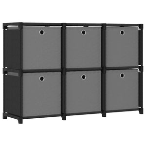 Mobile con 6 Scatole a Cubo Nero 103x30x72,5 cm in Tessutocod mxl 103624