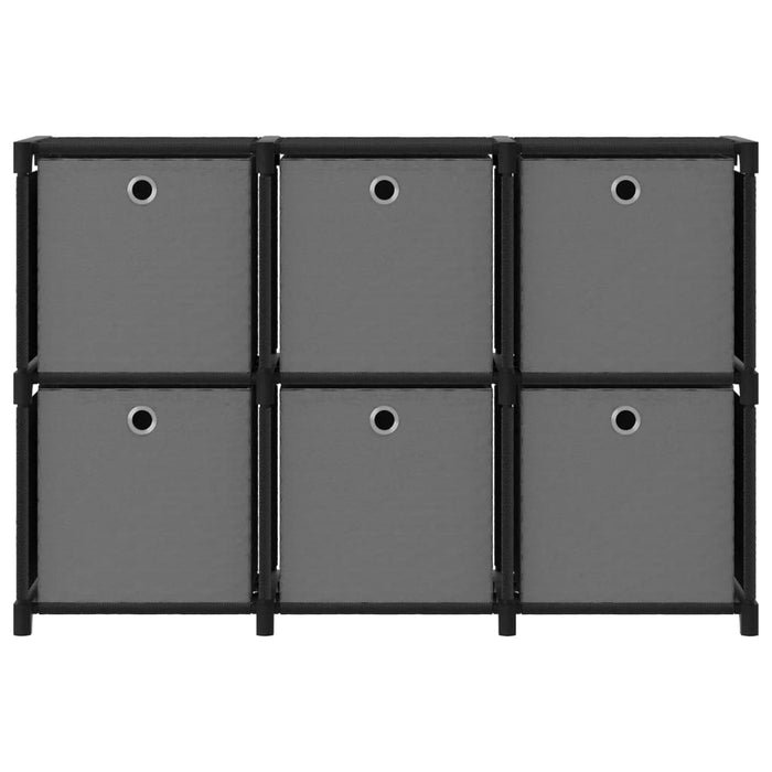 Mobile con 6 Scatole a Cubo Nero 103x30x72,5 cm in Tessutocod mxl 103624