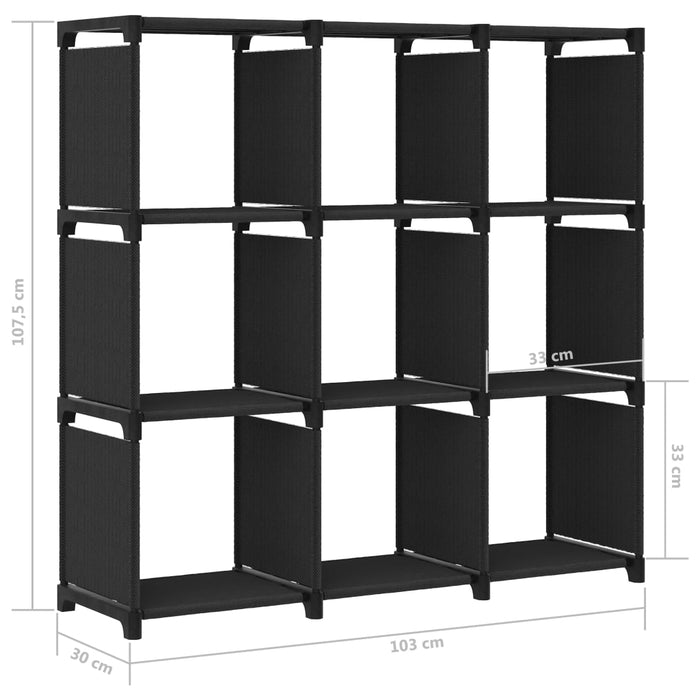 Mensola con 9 Vani a Cubo Grigia 103x30x107,5 cm in Tessuto cod mxl 18840