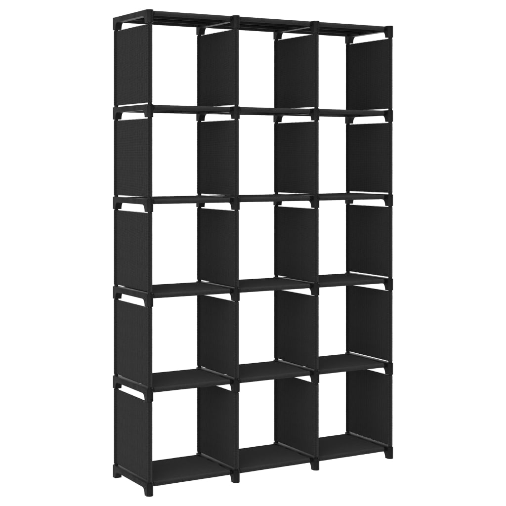 Mobile per 15 Scatole a Cubo Nero 103x30x175,5 cm in Tessutocod mxl 105399