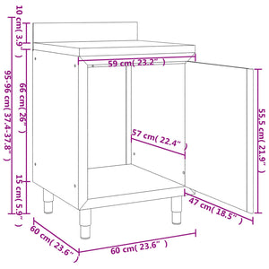 Mobiletto da Cucina Commerciale in Acciaio Inox 60x60x96 cm 147229