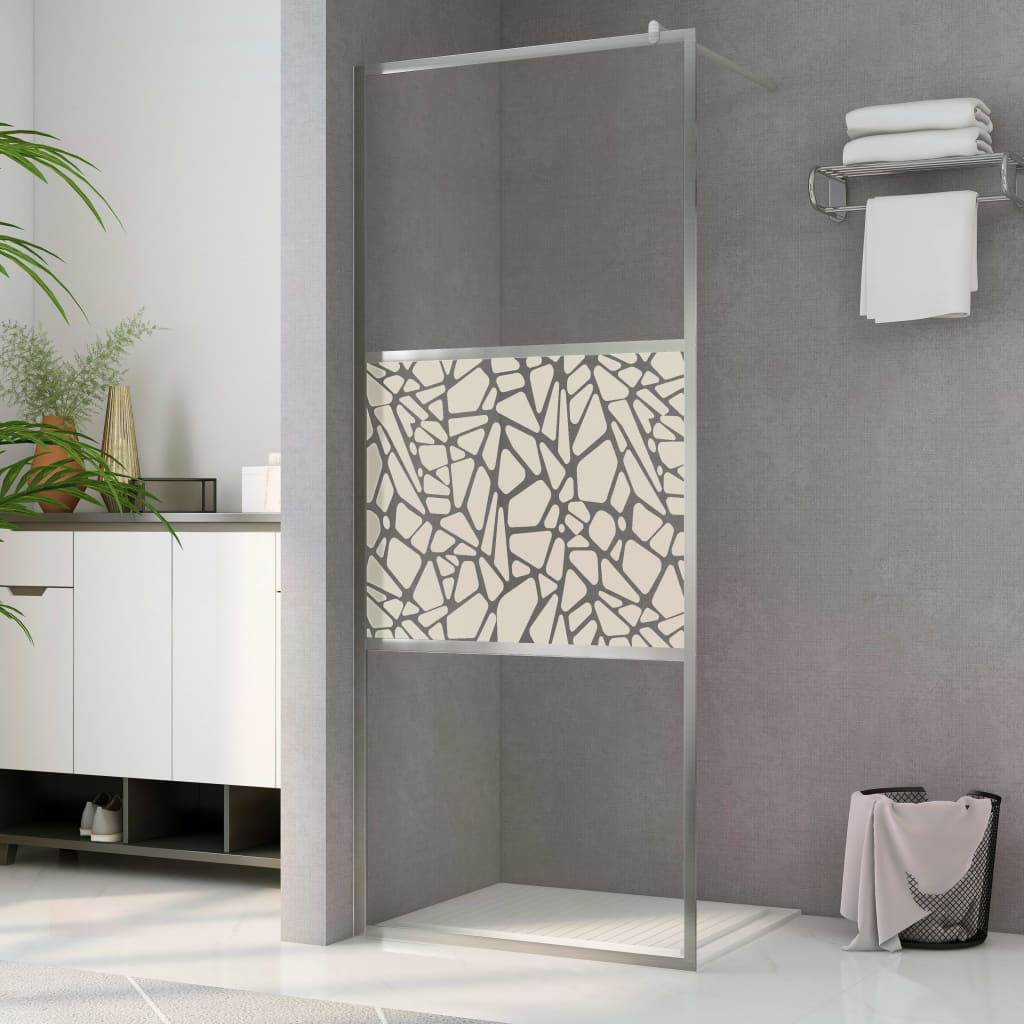 Parete per Doccia Walk-in in Vetro ESG Design Pietra 100x195 cm