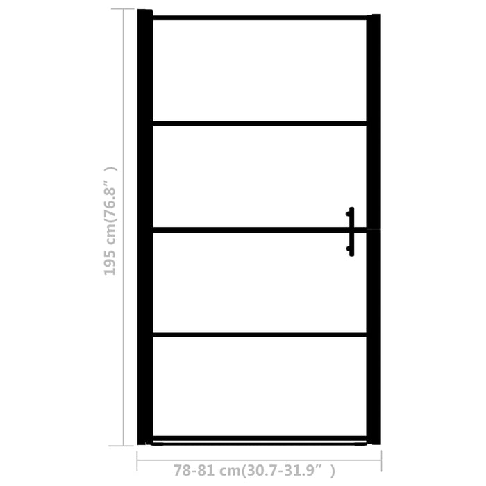 Porta per Doccia in Vetro Temperato Smerigliato 81x195 cm Nero