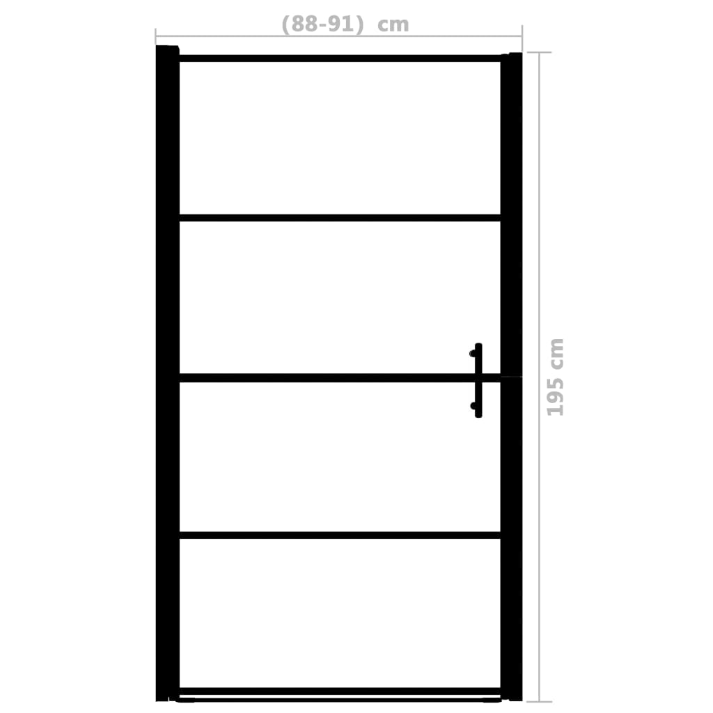 Porta per Doccia in Vetro Temperato Smerigliato 91x195 cm Nero 146662