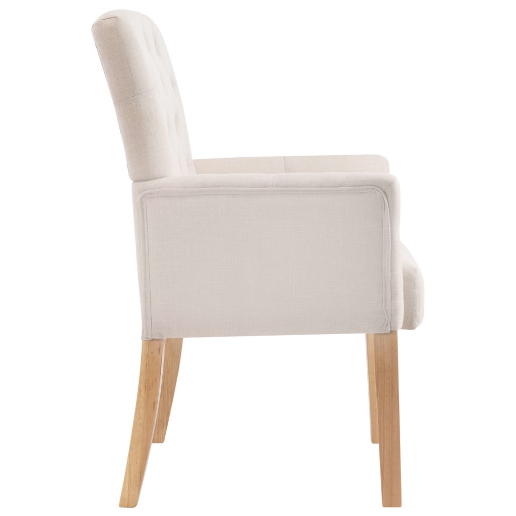 Sedia da Pranzo con Braccioli Beige in Tessuto cod mxl 13833