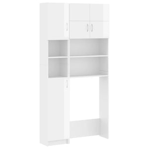 Set Mobili per Lavatrice Bianco Lucido in Truciolato 3055642