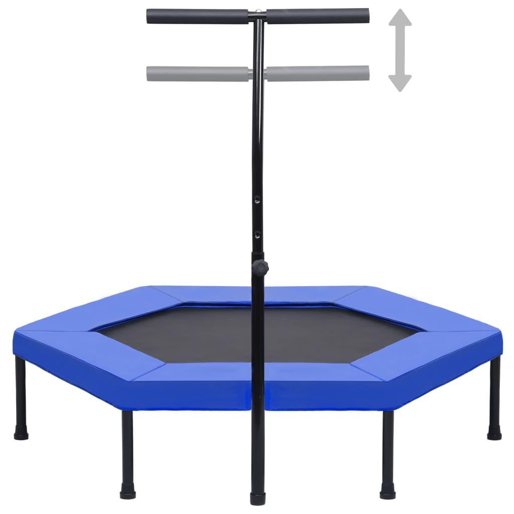 Trampolino con Manico e Tappetino di Sicurezza Esagonale 122 cm 92491