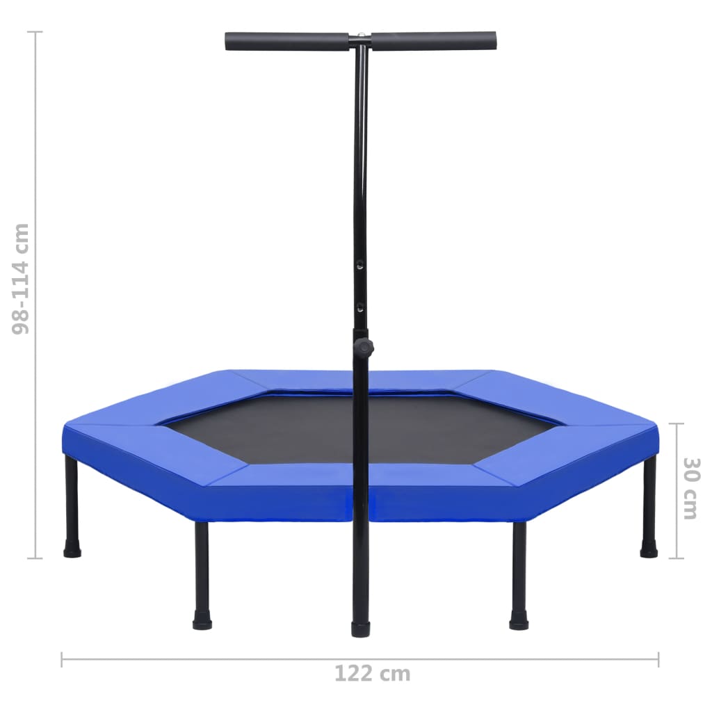 Trampolino con Manico e Tappetino di Sicurezza Esagonale 122 cm 92491