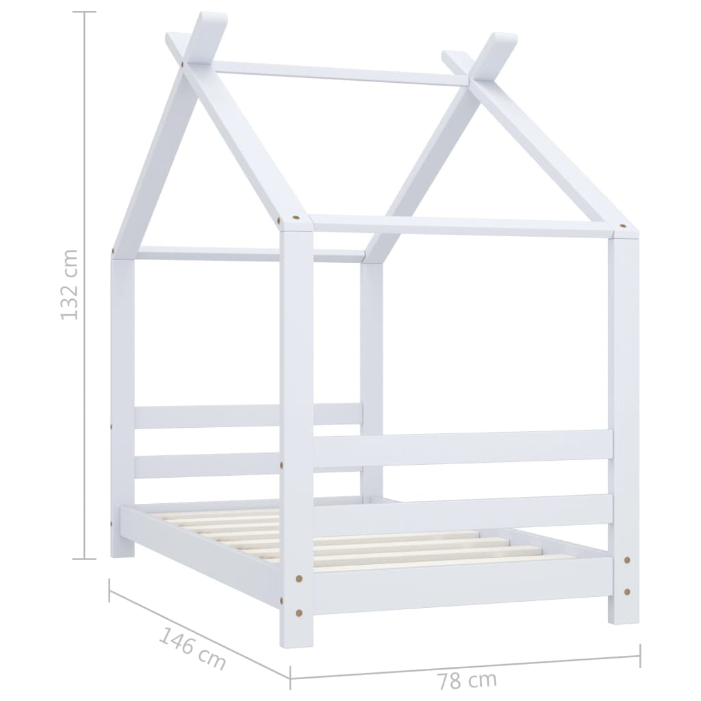 Giroletto per Bambini Bianco in Massello di Pino 70x140 cm 289610