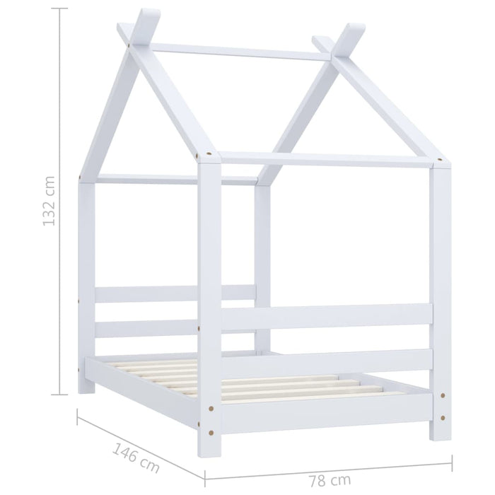 Giroletto per Bambini Bianco in Massello di Pino 70x140 cm 289610