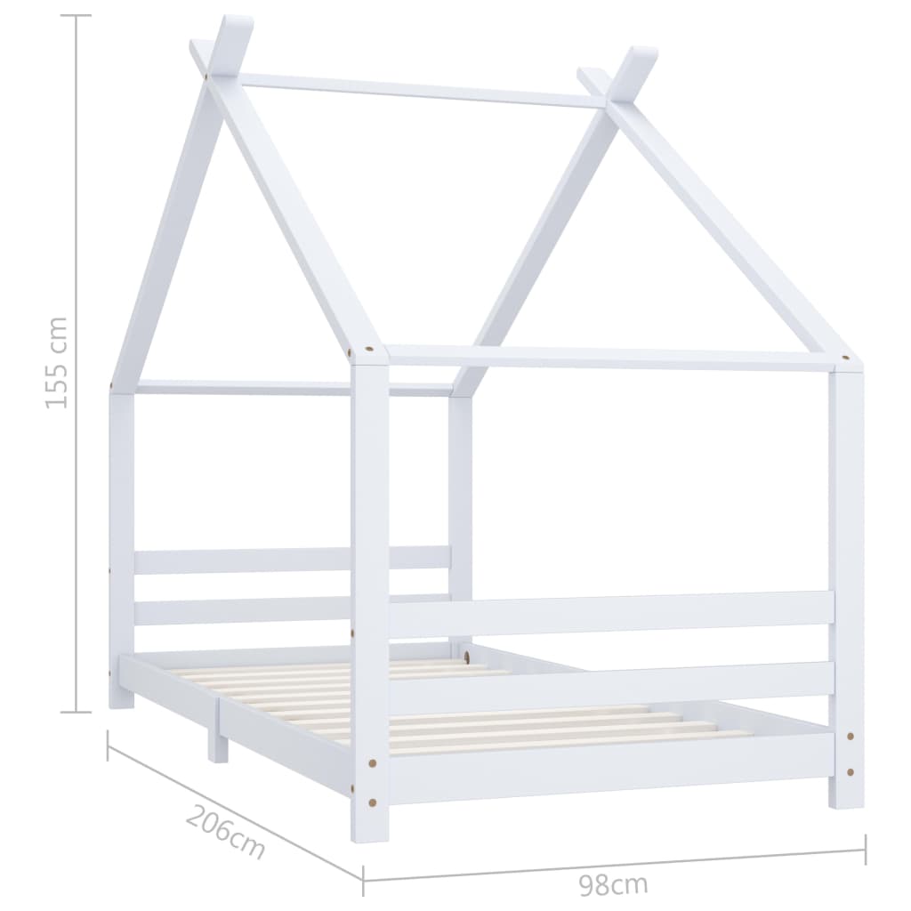 Giroletto per Bambini Bianco in Massello di Pino 90x200 cm 289612