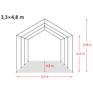 Tendone Bestiame Rimovibile PVC 550 g/m² 3,3x4,8 m Verde Scuro