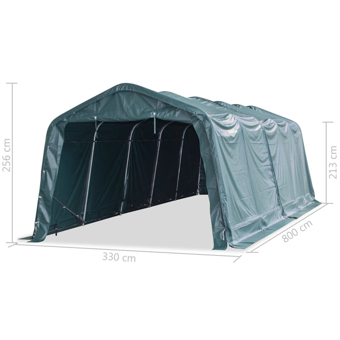 Tendone Bestiame Rimovibile PVC 550 g/m² 3,3x8 m Verde Scuro cod mxl 63365