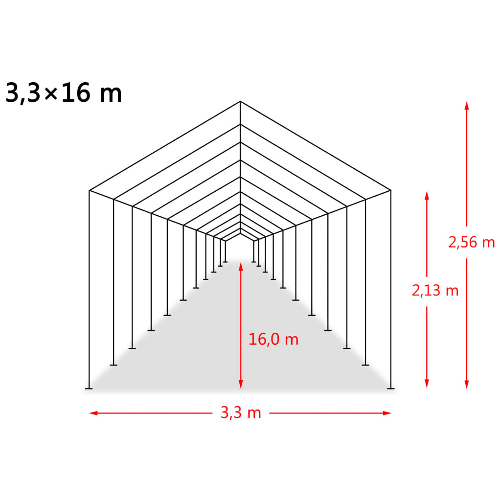 Tendone Bestiame Rimovibile PVC 550 g/m² 3,3x16 m Verde Scuro