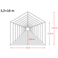 Tendone Bestiame Rimovibile PVC 550 g/m² 3,3x16 m Verde Scuro