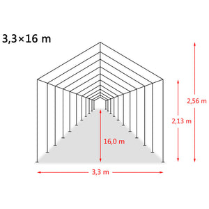 Tendone Bestiame Rimovibile PVC 550 g/m² 3,3x16 m Verde Scuro