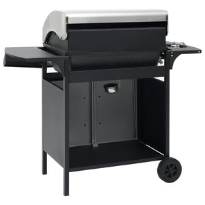 Barbecue Griglia a Gas 4+1 Fornelli Nero Argento Acciaio e Inox  cod mxl 18147