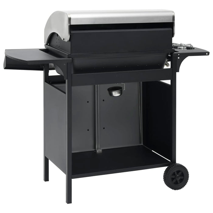 Barbecue Griglia a Gas 4+1 Fornelli Nero Argento Acciaio e Inox  cod mxl 18147