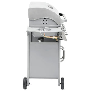 Barbecue e Griglia a Gas 4+1 Fornelli Argento in Acciaio Inox 310109