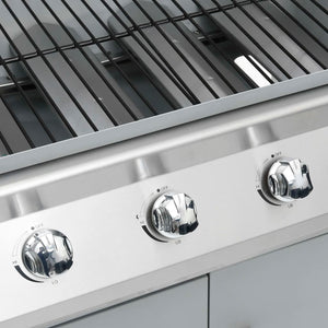 Barbecue e Griglia a Gas 4+1 Fornelli Argento in Acciaio Inox 