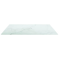 Piano Tavolo Bianco 70x70 cm 6 mm Vetro Temperato Aspetto Marmo cod mxl 71619