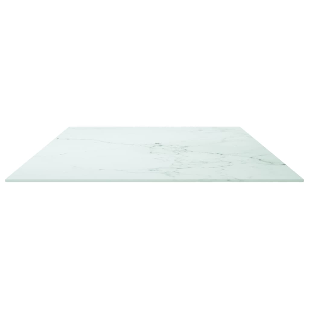 Piano Tavolo Bianco 120x65 cm 8mm Vetro Temperato Design Marmo 322260