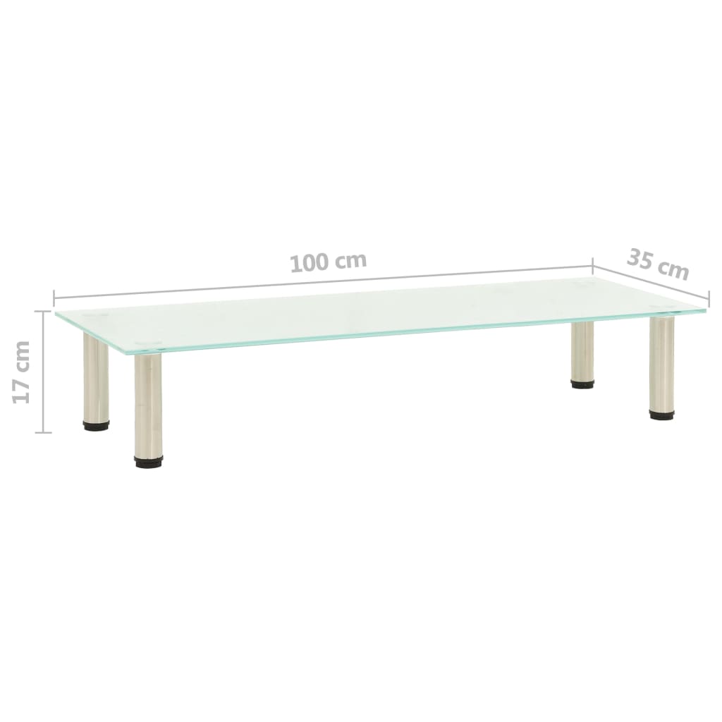 322768  TV Stand Frosted 100x35x17 cm Tempered Glass 322768